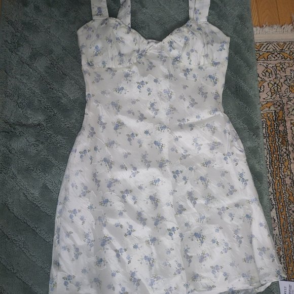 Princess Polly Tullock Floral Dress White & blue - Picture 2 of 6